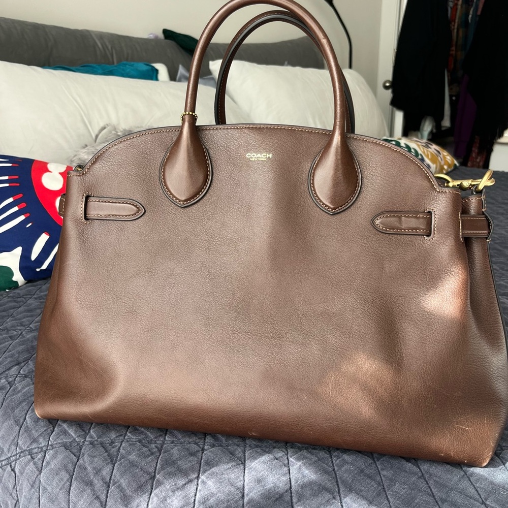 Coach Empire 40 brown leather maple and brass